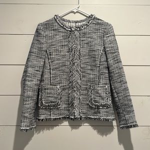 Rebecca Taylor Frayed Edge Blazer Jacket